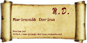 Marincsák Dorina névjegykártya
